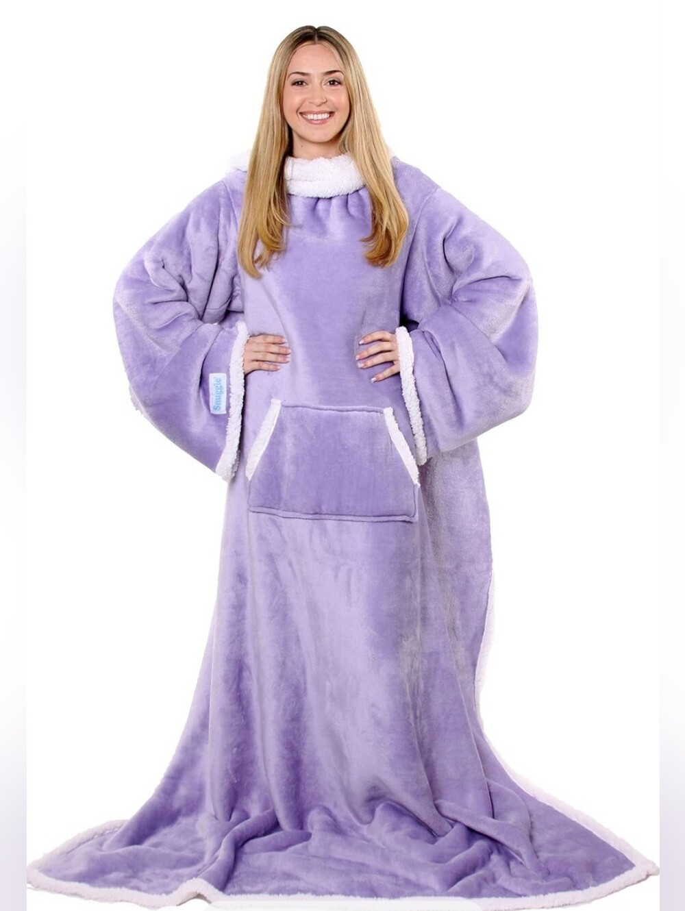 Snuggie Cozy Lavender Wearable Blanket With Sleeves & Pockets